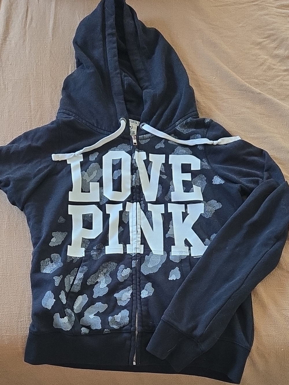 LOVE PINK Girls' Black Zip-Up Hoodie